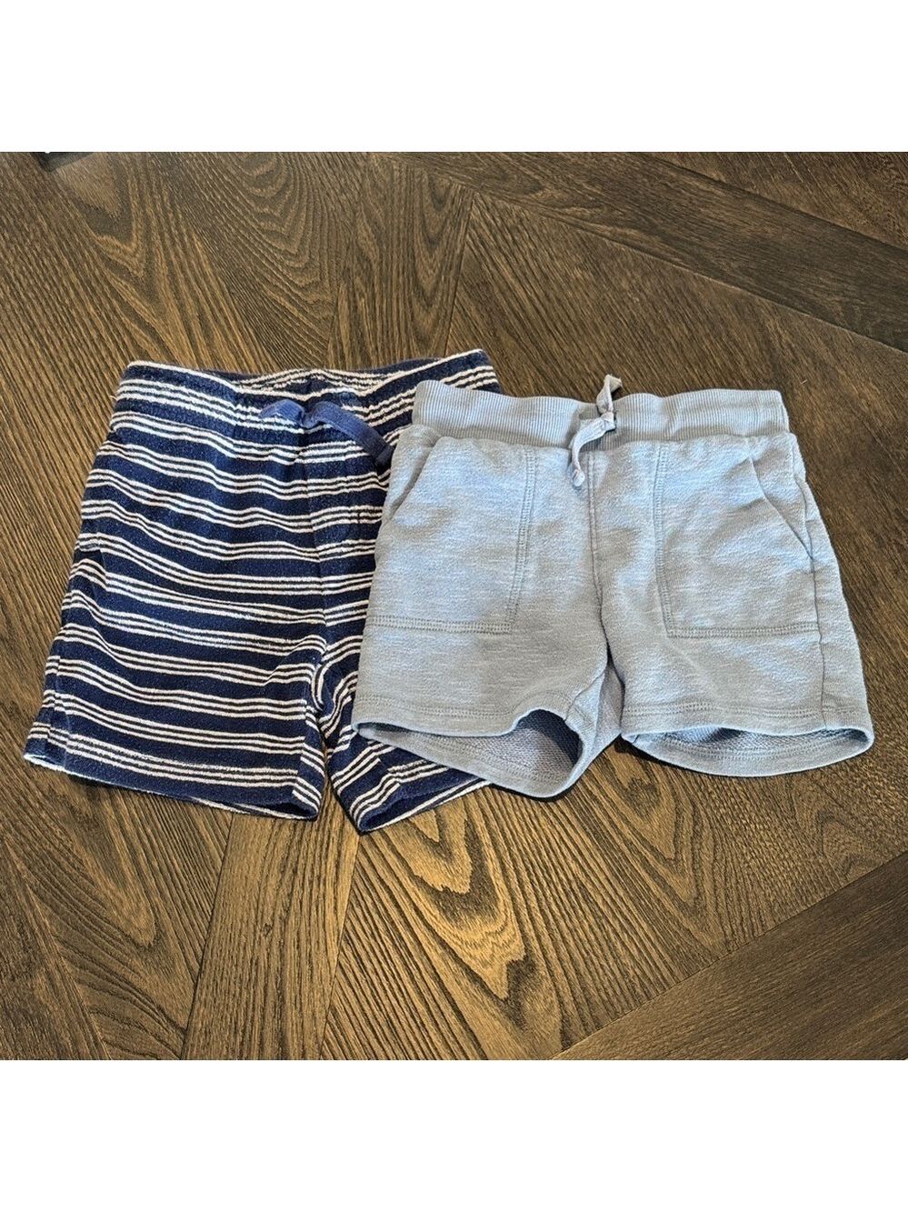 Janie and Jack Navy Stripe Gray Shorts Set
